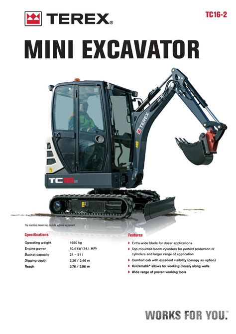 tc16 mini excavator weight|tc16 spec sheet.